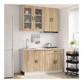 Kucheneinheit Porto 4-teilig Sonoma-Eiche Holzwerkstoff vielseitiger Stauraum fur Moderne Kuchen, Beistellschrank, Unterschrank, Hangeschrank, Sideboard, Buffet, Hochschrank