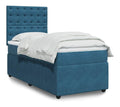 Boxspringbett mit Matratze Dunkelblau 80x200 cm Samt,Mobel,Betten & Zubehor,Betten & Bettgestelle,Blau,63.46 KG,3292206