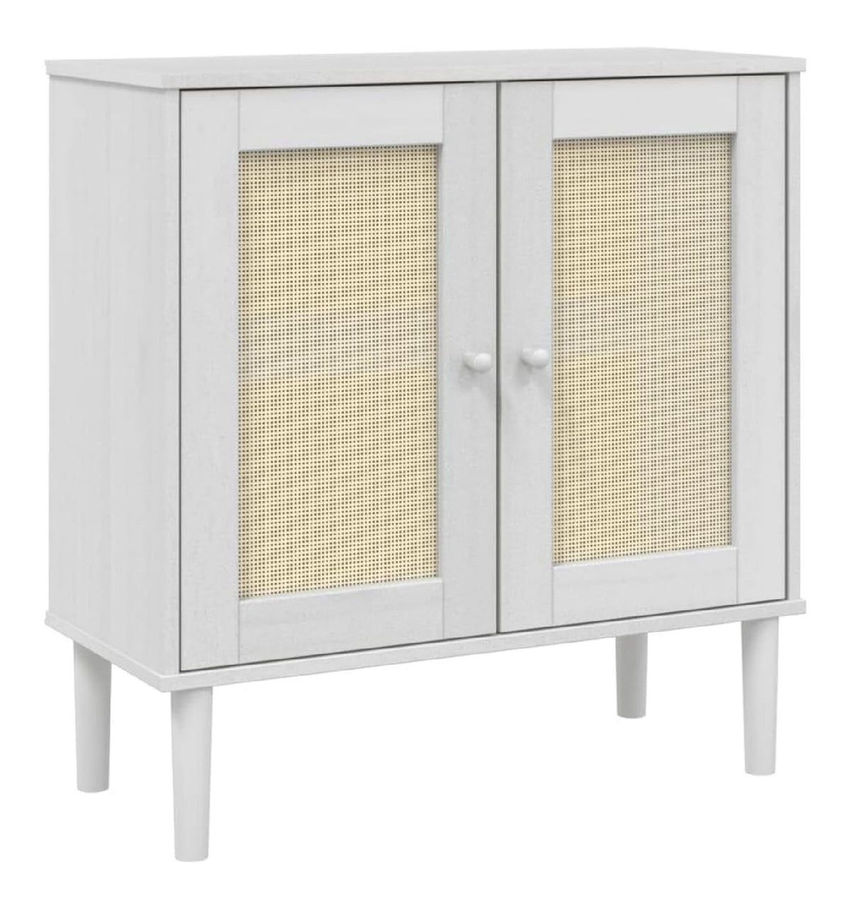 Dielen-Sideboards Kuchen-Sideboard Multifunktionales Sideboard Sideboard Rattan-Optik 80x35x80 cm Kiefernholz fur Wohnzimmer, Kuche, Korridor