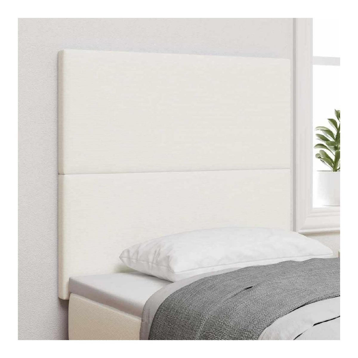 LED Kopfteil Creme 100 cm, gepolstert mit RGB-Lichtleisten, Holzrahmen, verstellbar fur Queen & Full Bett Gro e, stilvolles Schlafzimmer