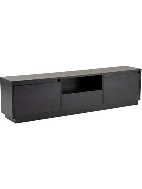 Robustes TV Mobel in Holzoptik 160 cm in Schwarz