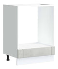 Herdumbauschrank Lucca Betongrau Holzwerkstoff mit verstellbaren Fu en, 60 x 46 x 81,5 cm, Kuchenschrank modern, Sideboard Kuche, Arbeitsplatte Kuche kompatibel