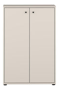 Preisbrecher TEMPRA2 Kommode Hochkommode in Sand - 73,7x111,1x34,8 cm - Modernes Design mit 2 Turen & 2 Einlegeboden - Robuster Stauraum fur Flur, Schlafzimmer & Wohnzimmer