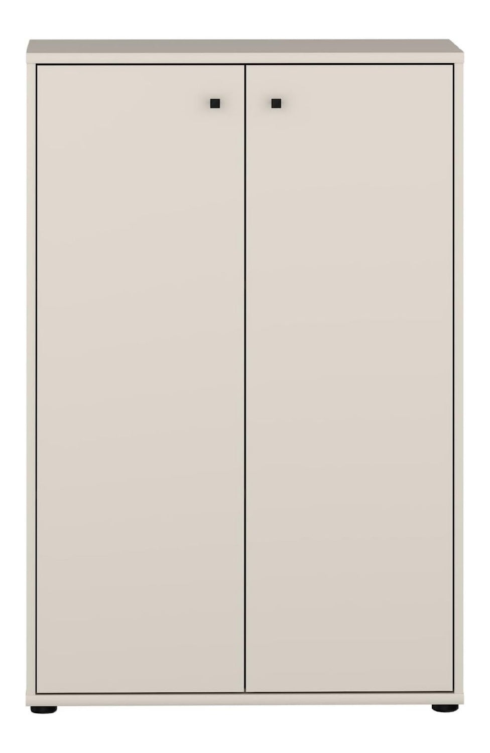 Preisbrecher TEMPRA2 Kommode Hochkommode in Sand - 73,7x111,1x34,8 cm - Modernes Design mit 2 Turen & 2 Einlegeboden - Robuster Stauraum fur Flur, Schlafzimmer & Wohnzimmer
