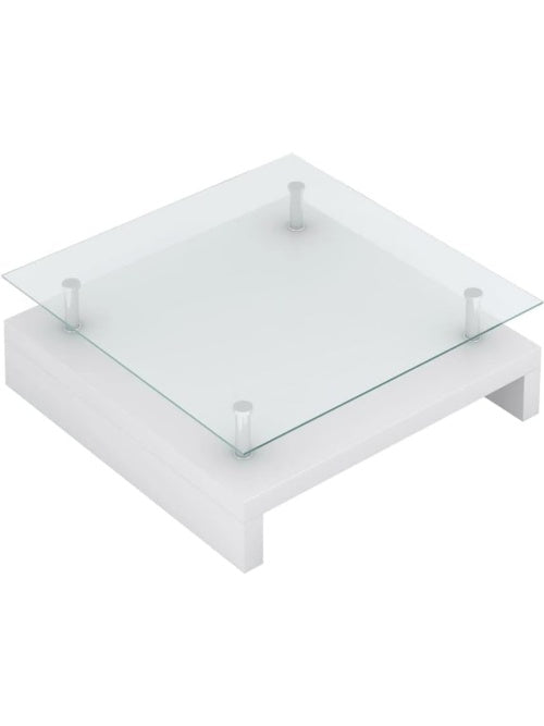 Beistelltisch mit Glasplatte in Weiss fur Wohn und Arbeitsbereiche