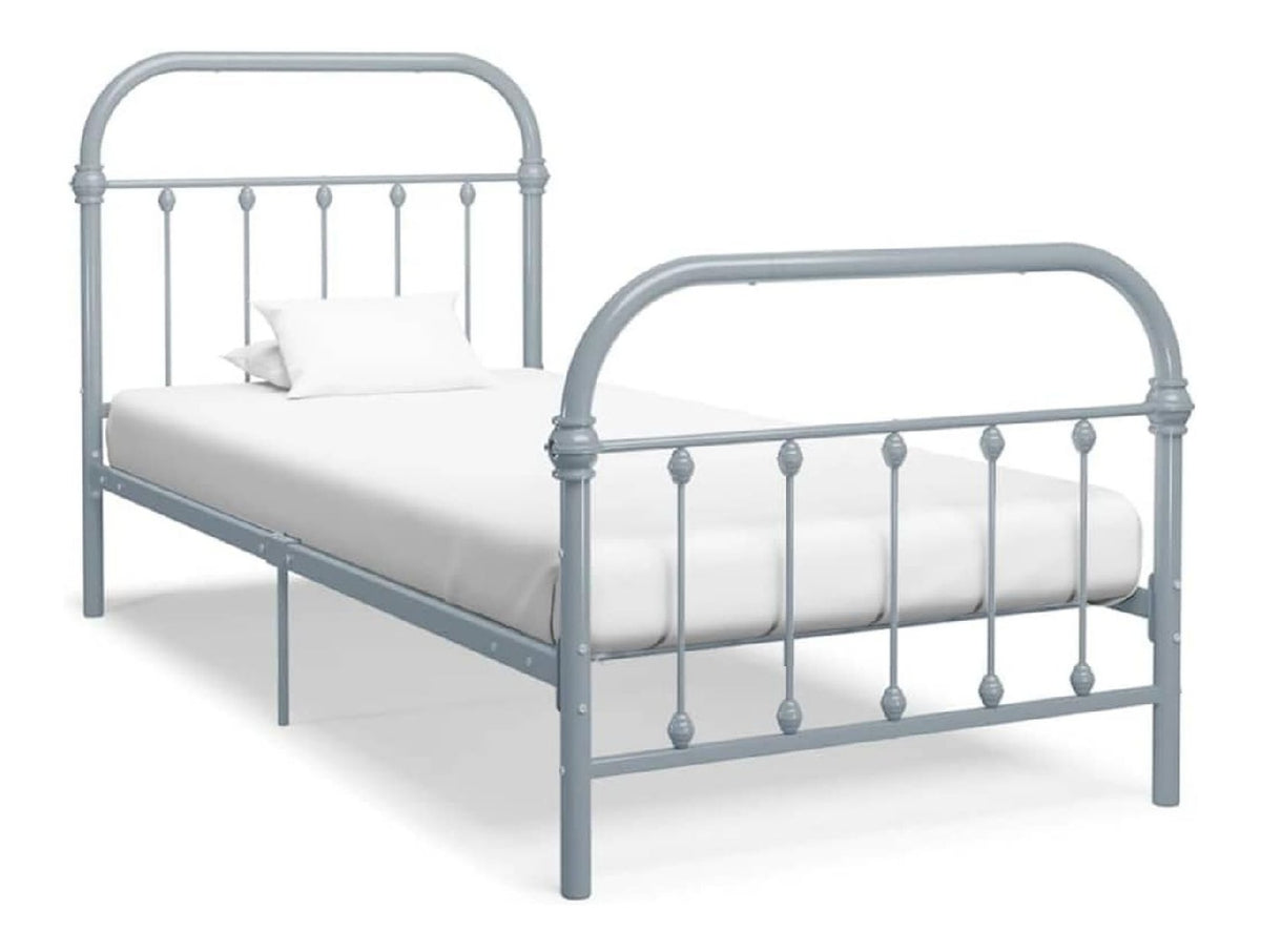 Metallrahmen Elegantes Grau Bettgestell 90x200 cm Grau