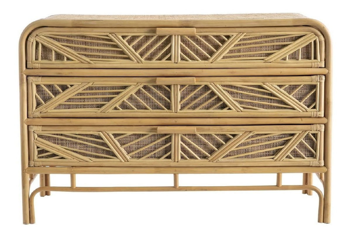 Miliboo Kommode Rattan 3 Schubladen GALON