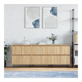 Sideboards 3er Set Sonoma-Eiche Holzwerkstoff mit viel Stauraum und stabilem Design fur Wohnzimmer Flur Kuche und Schlafzimmer, inklusive Wandhalterung, Ma e 180 x 35 x 70 cm