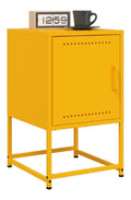Nachttische Nachtschrank 2 STK Senfgelb Stahl 36x39x60,5 cm Beistelltisch Schlafzimmer Schublade Kommode Schrankchen Stauraum Regal Modern Vintage