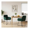 Esszimmerstuhle 2er Set Samt Dunkelgrun mit Metallrahmen Komfortable Polsterstuhle fur Kuche und Wohnzimmer, ergonomisch, drehbar, stapelbar, modern, langlebig, einfach zu pflegen