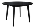 Esszimmertisch Secande, Runder Tisch fur Kuche, Esstisch, Kaffeetisch, Modern Kuchentisch, Buchenholz (schwarz, Modell 100 cm)