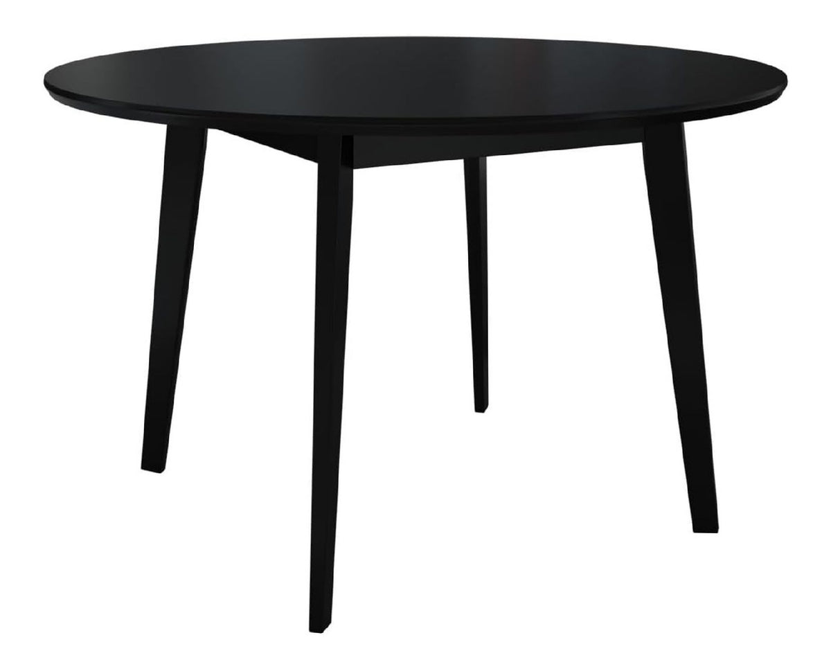 Esszimmertisch Secande, Runder Tisch fur Kuche, Esstisch, Kaffeetisch, Modern Kuchentisch, Buchenholz (schwarz, Modell 100 cm)