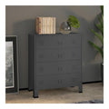 Industrielle Kommode, Anthrazit, 78 x 40 x 93 cm, aus Metall, platzsparende Schranke, Kuchenmobel, Wohnzimmer, Kuchenschranke, Kuchenmobel, Wohnzimmer, Anrichte