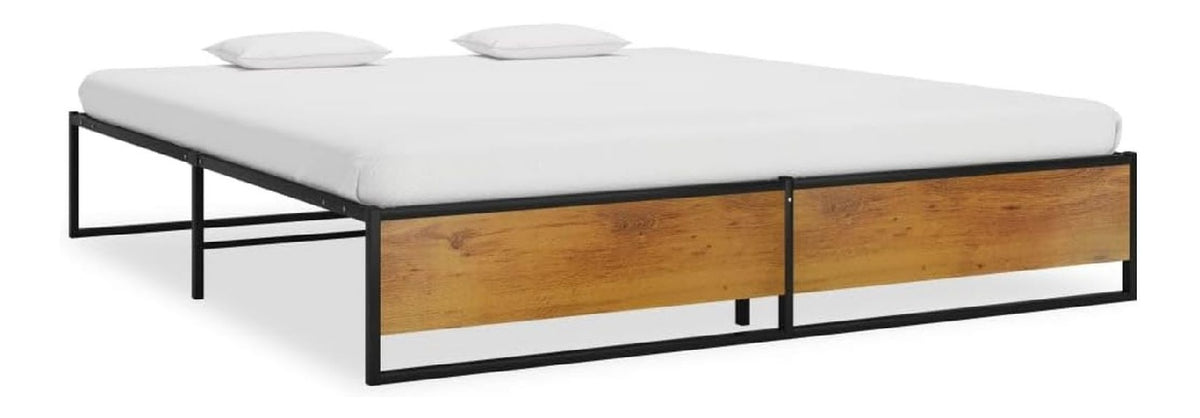 Bettgestell Schwarz Metall 160x200 cm, Robustes Schlafzimmermobel mit Lattenrost, Modernes Plattformbett fur erholsamen Schlaf, Pulverbeschichtet, Langlebig