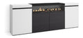 Sideboard, Highboard Kommode, Komodenschrank 200x75x35cm 4 Turen Elektrokamin. Ma e Moderner Stil Wei und Schwarz