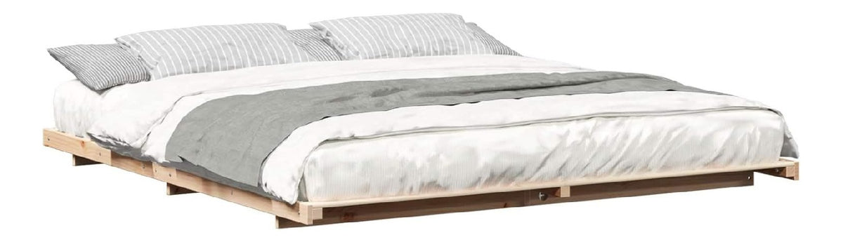 Bettrahmen Braun 200 x 220 cm Massives Kiefernholz