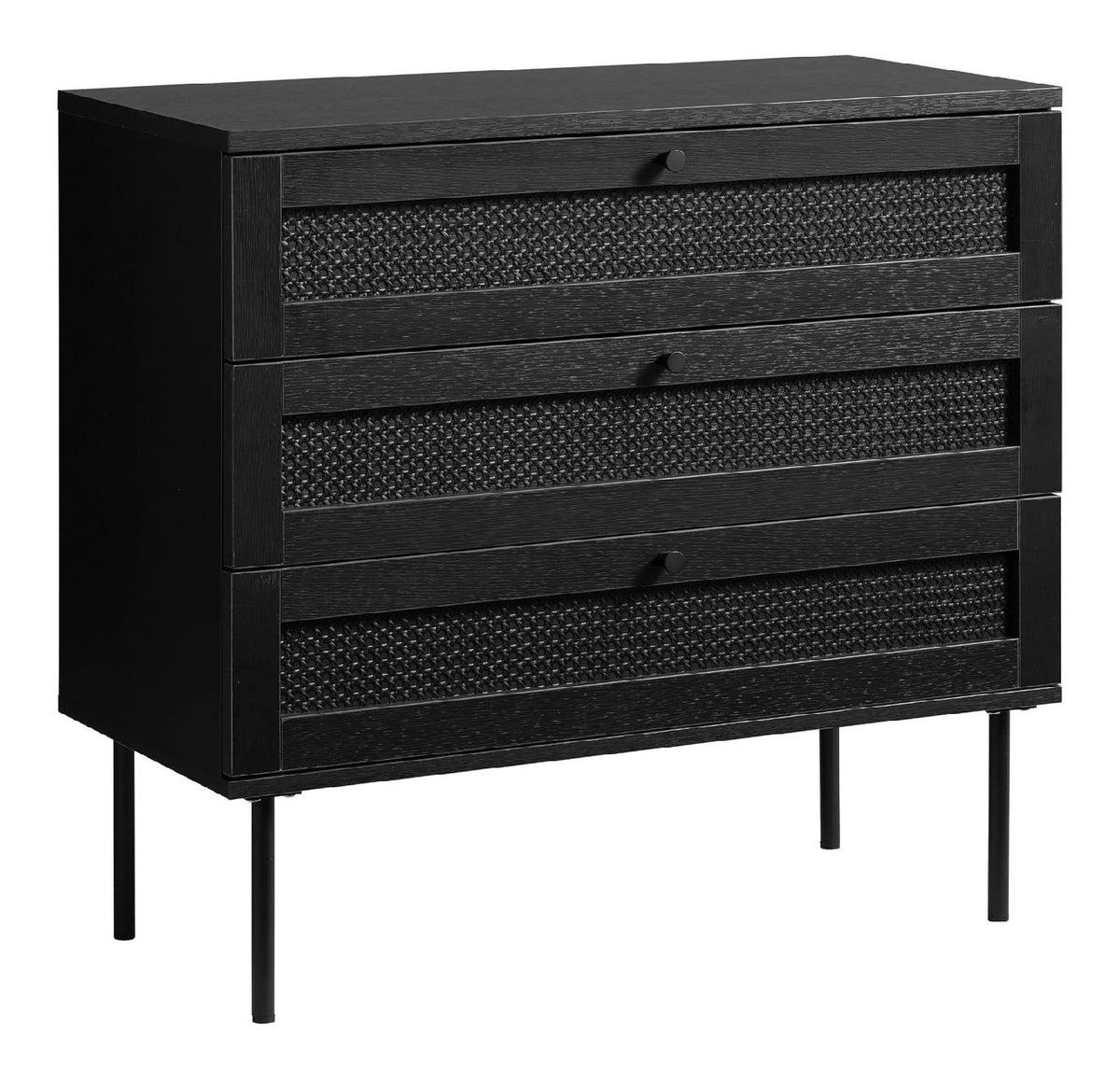 Rattan Kommode, Kommode mit Schubladen, Kommode Schlafzimmer, Schubladenkommode mit Viel Stauraum, Komodenschrank fur Schlafzimmer, Wohnzimmer, Flur, Buro 80x75x40cm