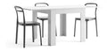 MOBILI FIVER, Eldorado quadratischer ausziehbarer Tisch, 90x(180) x90 cm, glanzend, Wei , Made In Italy