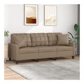 3-Sitzer-Sofa mit Kissen Cappuccino 180 cm aus Kunstleder, fur den Au enbereich, fur den Garten, Bett, Sofa, fur Terrasse und Au enbereich