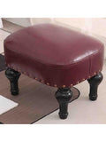 Retro Fusshocker mit Massivholzrahmen weicher Polsterung und kompakter Grosse fur Wohnzimmer Schlafzimmer und Arbeitszimmer in Violett