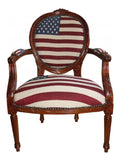 Barock Salon Stuhl USA Design/Mahagoni Braun - USA Stil
