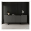 Sideboard Betel 160x35x80 cm Schwarz 4 Regale, 4 Turen