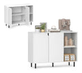 Buffetschrank Sideboard wei , moderner Kuchenschrank mit Turen, 5-Fach verstellbarem Regal & Kippschutz, Kuchekommode Aufbewahrungsschrank fur Wohnzimmer Flur (Wei )