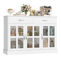 Kuchenschrank, Sideboard mit 3 Glasturen & Schubladen Buffetschrank