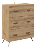 Kommode Artisan-Eiche 69,5 x 34 x 90 cm 3 Schubladen