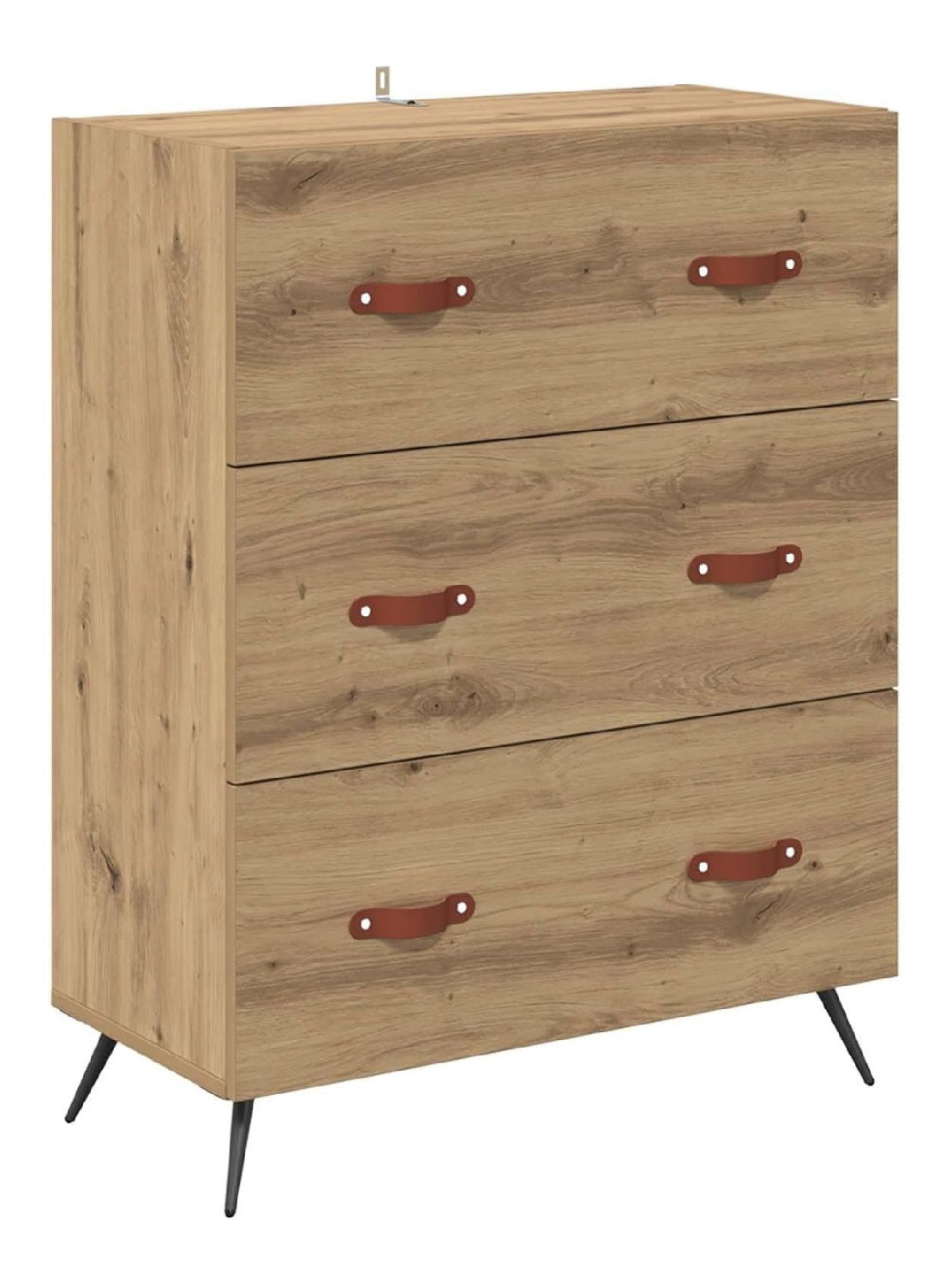 Kommode Artisan-Eiche 69,5 x 34 x 90 cm 3 Schubladen