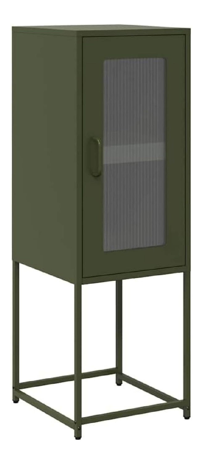 Sideboard Olivgrun 36x39x107 cm Metall Schrank Kommode