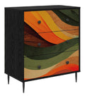 Kommode BONN Retro-Wellenmuster 66 x 36,5 x 76 cm Holzwerkstoff