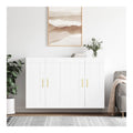 Wandschranke 2 STK. Wei Holzwerkstoff 69,5 x 34 x 90 cm Kuchenmobel Sideboard Schrank mit Stauraum fur Wohnzimmer und Esszimmer zur Wandmontage
