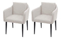 2er-Set Esszimmerstuhl HWC-H93 - Stoff/Textil Creme-beige