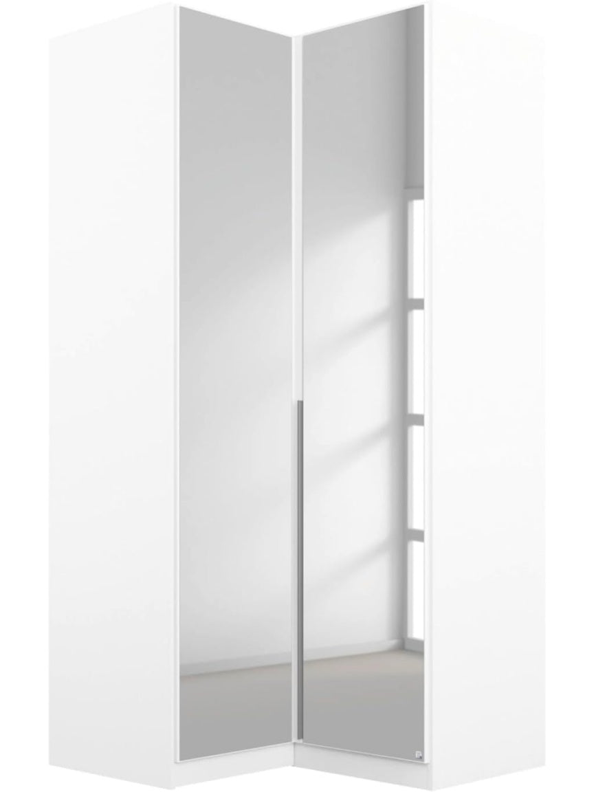 Eckschrank 100 cm in Weiss mit grosszugigem Stauraum