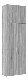 Highboard Grau Sonoma 80x42,5x249 cm aus Holzwerkstoff mit Turen und Ablagen fur Schlafzimmer, Wohnzimmer und Flur