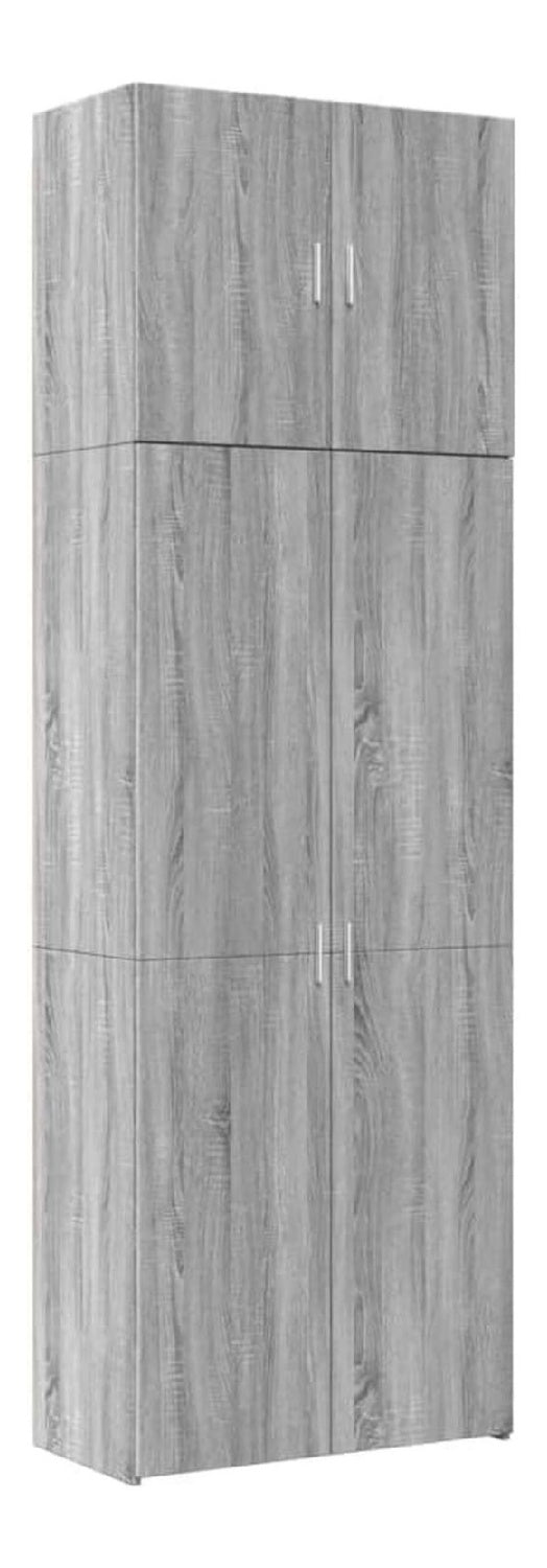 Highboard Grau Sonoma 80x42,5x249 cm aus Holzwerkstoff mit Turen und Ablagen fur Schlafzimmer, Wohnzimmer und Flur