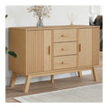Sideboard Olden Braun Massivholz Kiefer 114x43x73,5 cm mit 3 Schubladen 2 Fachern, Buffet Cabinet mit Stauraum fur Wohnzimmer und Esszimmer, Kuchen Sideboard