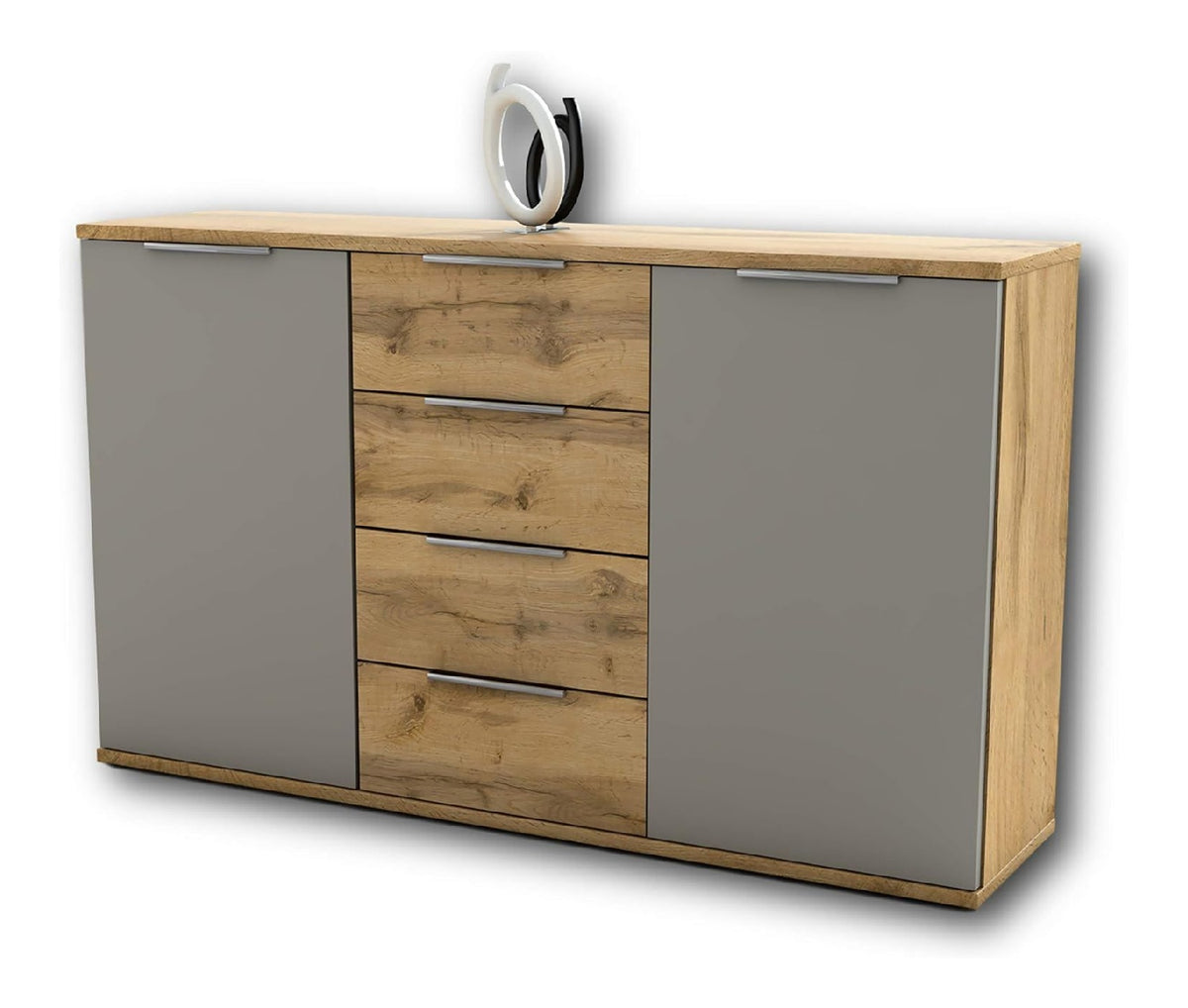 CAPRI Schlafzimmer Kommode Wildeiche Optik Basaltgrau Sideboard