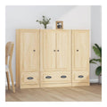 Hochwertige Highboards 3er Set Sonoma-Eiche Holzwerkstoff mit viel Stauraum fur Wohnzimmer Esszimmer Flur und Buro, platzsparende Konsole, Vitrine, Schrank, Anrichte, Buffet, Kommode, Regal