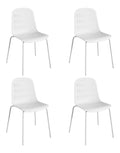 KM Legend Armlose Moderne Stuhle mit Metallbeinen fur Wohnzimmer, Schlafzimmer, Kuche, Esszimmer, Lounge, Wartezimmer, Restaurants, Cafes, 4 Stuck