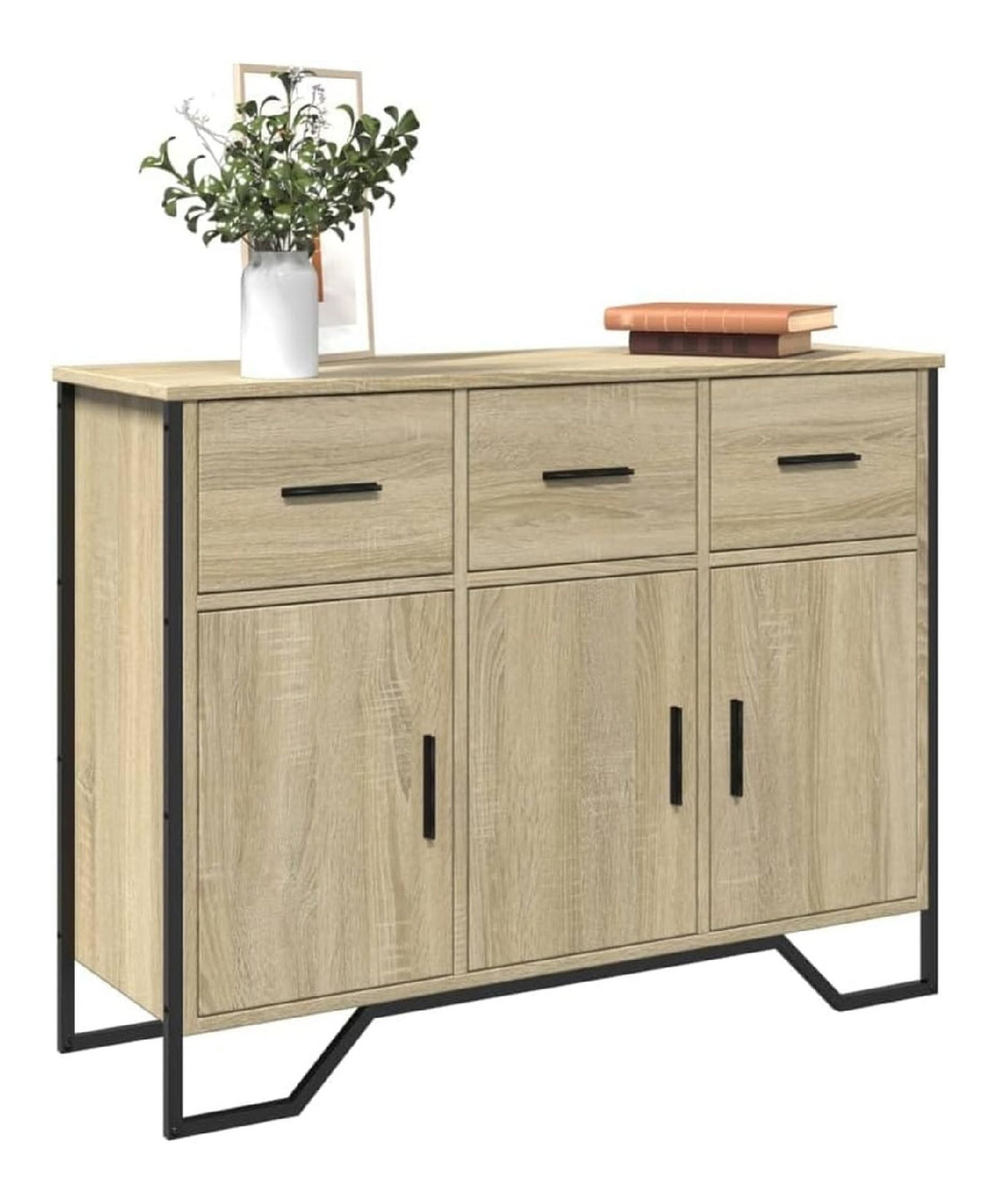 Sideboard Wohnzimmer MoBel WohnzimmerschraNke Buffetschrank Sideboard Wohnzimmer Sonoma-Eiche 97x32,5x74,5 cm Holzwerkstoff