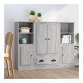 Hochwertige Highboards 3er Set Grau Sonoma Holzwerkstoff Stauraum Sideboard Anrichte Buffet Schrank fur Wohnzimmer Esszimmer Flur Schlafzimmer Kuche Buro