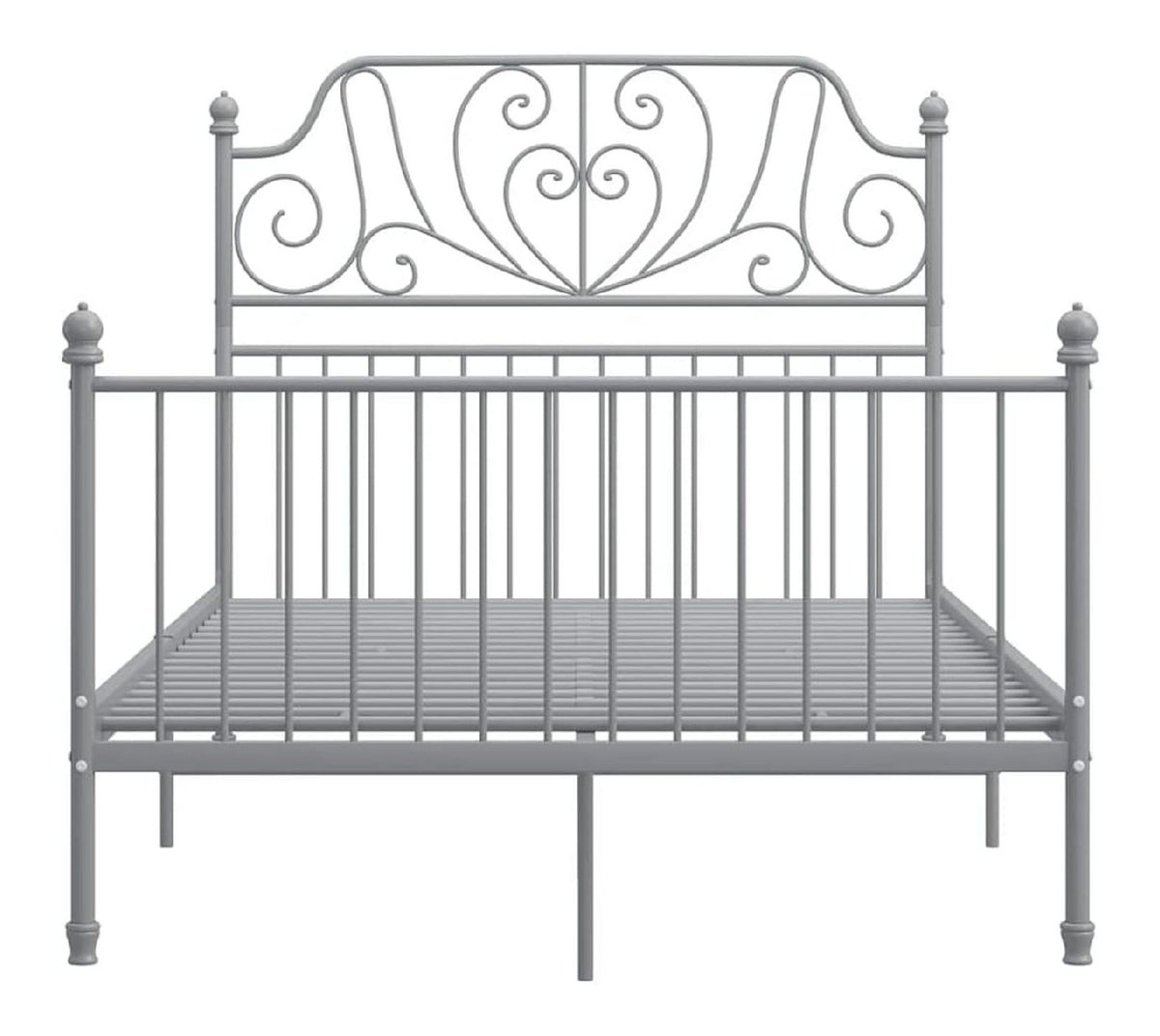 Bettgestell aus Metall, grau, 120 x 200 cm