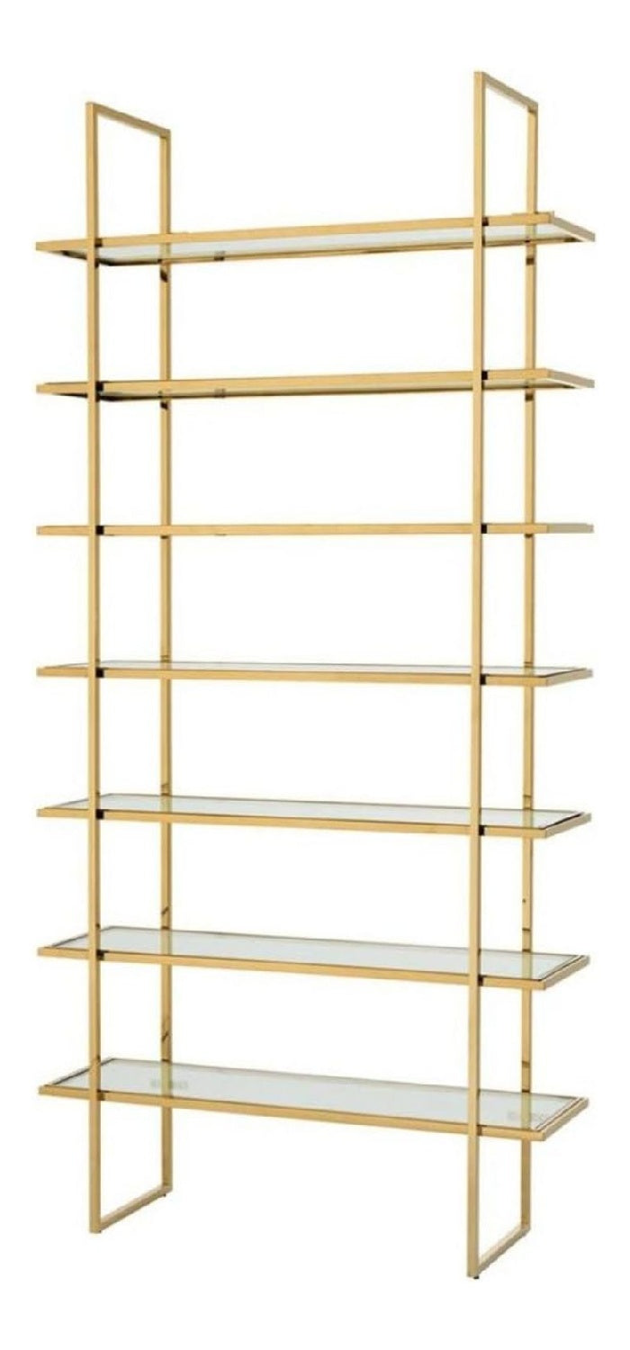 Luxus Regalschrank Gold 120,5 x 40 x H. 253 cm - Luxus Mobel