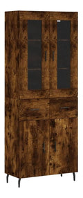 Highboard Rauchereiche 69,5x34x180 cm Schrank Holzwerkstoff