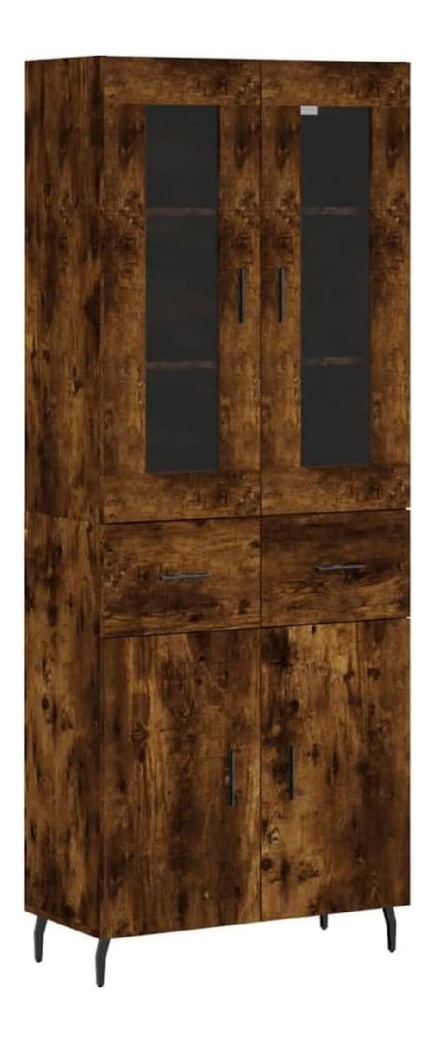 Highboard Rauchereiche 69,5x34x180 cm Schrank Holzwerkstoff