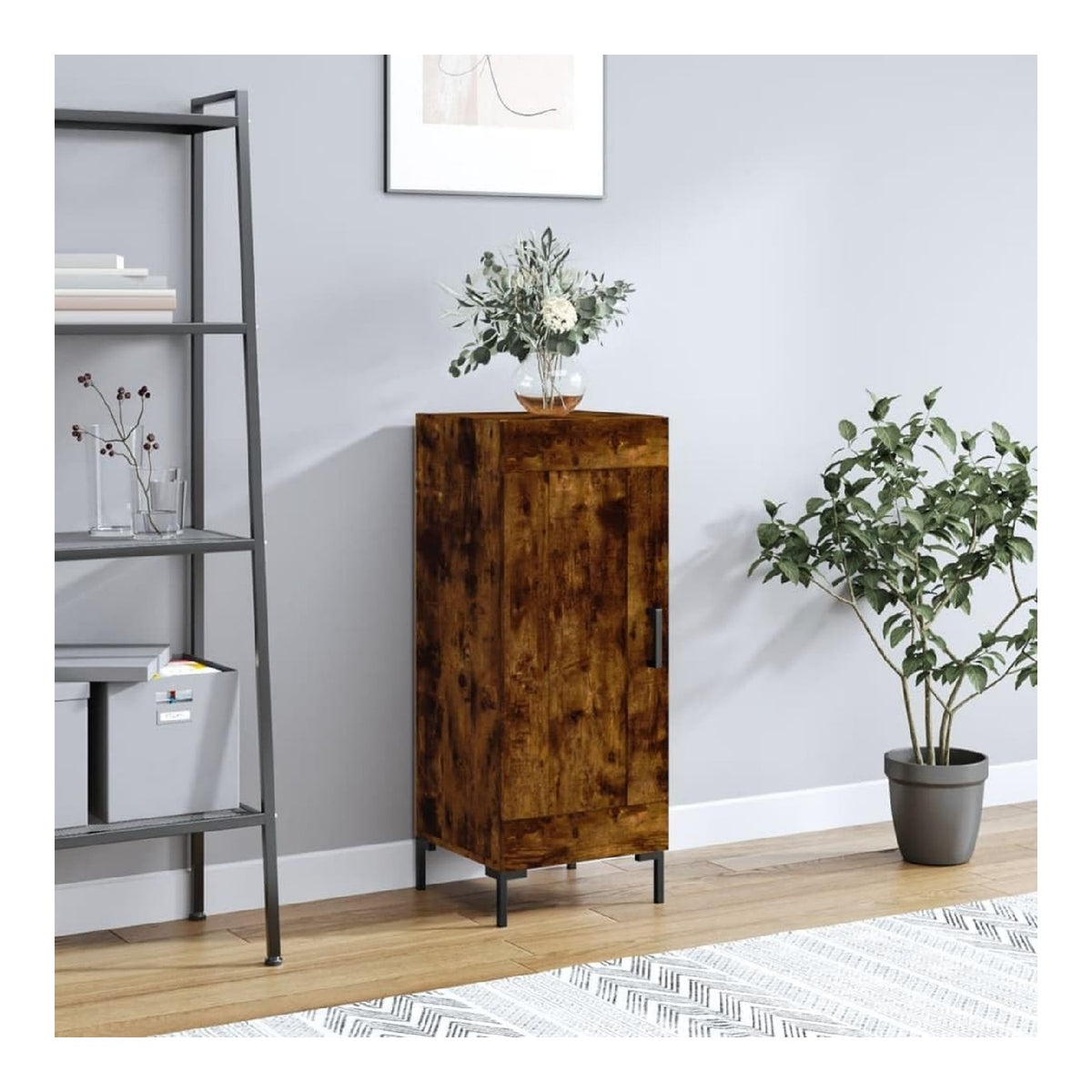 Sideboard 34,5x34x90 cm Kuchenschrank Kommode Highboard Buffets Beistellschrank Standschrank Bucherregal Hochschrank Holz fur Wohnzimmer Schlafzimmer Kuche Flur Esszimmer Rauchereiche