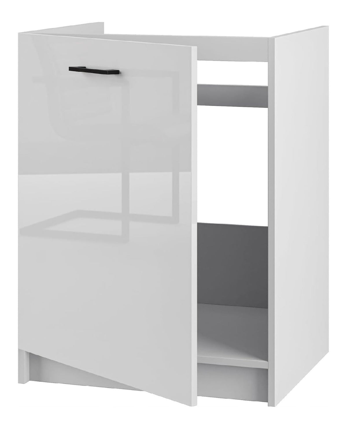 Spulenschrank fur die Kuche unter der Spule mit Arbeitsplatte - 60 cm Breite - einfach zu montieren - mit Platz fur Griffe - hohe Qualitat -ideal fur kleine Kuchen (wei es Acryl glanzend)
