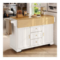 Kucheninsel, Schrank, Buffetschrank 120x40 (80) x95cm, ausziehbarer Kuchenwagen mit Rollen, beidseitig ausziehbar, mit Handtuchhalter und Gewurzregal, Zwei Turen, DREI Schubladen (Wei )